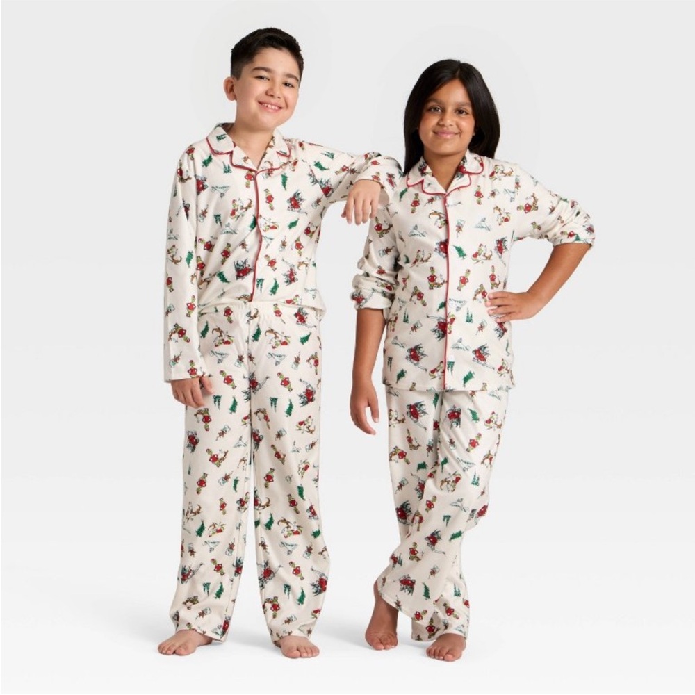 Dr. Seuss White and Red Kids Pajama Set- size Large Kids